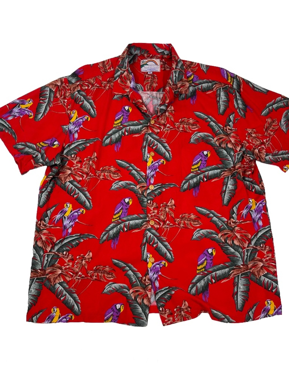 Vintage Paradise Found Mens Jungle Bird Tom Selleck Magnum PI Rayon Shirt